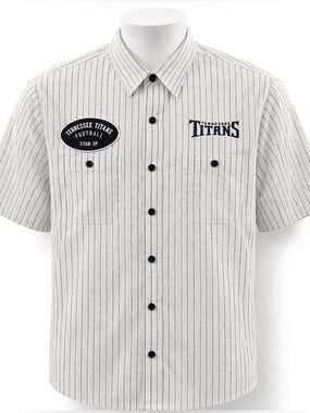 DARIUS RUCKER TITANS PINSTRIPE BUTTON UP SHIRT XXL EUC!